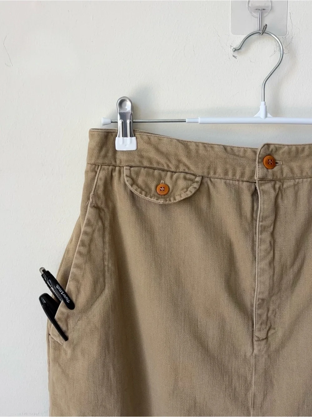 Vintage Ralph Lauren Country Khaki Skirt Size 12 Cotton Twill MiUSA Maxi Pencil